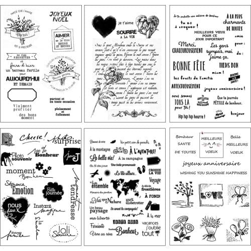 French Love and Blessing Clear Stamps/Seals For DIY Scrapbooking/Card Making/Album Decorative Silicone Stamp Crafts