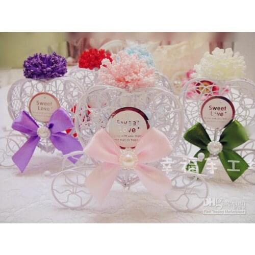 Romantic Princess Wedding Favors Dream Pumpkin Car Candy Box for Wedding Party Decorations 100pcs Free Shipping