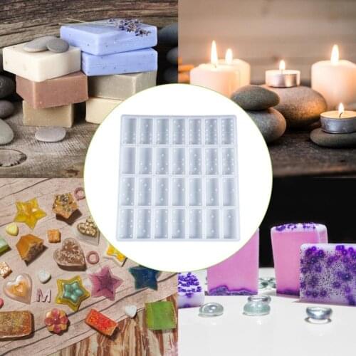8.58*8.07*0.39in Domino Silicone Molds DIY Crafts Reusable Soap Candle Epoxy Resin Molds