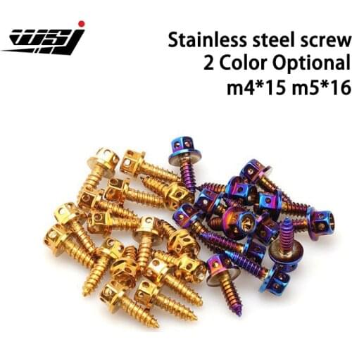 Firing blue 304 stainless steel outer hexagon tapping screw m 5 * 15 mm color screw plated blue