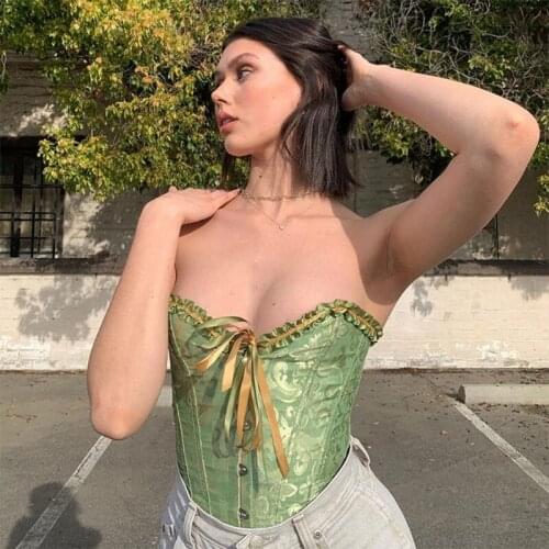 Court Ins Style Bustier Tops Floral Grain Sexy Slimming Waist Corsets Clothing Underwear for Party Ordinary Streewear