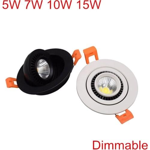 LED Panel light lamp 5W 7W 10W 15W 18W led lighting Dimmable Recessed 360 angles adjustable downlight panel light Free shipping