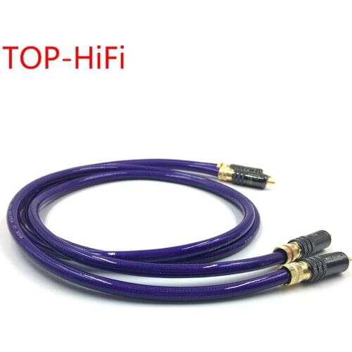 TOP-HiFi Pair Type-3 WBT-0144 RCA Audio Cable 2RCA Male to Male Interconnect Audio Cable with Van Den Hul MC SILVEB-IT 65