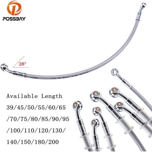 POSSBAY 39cm-200cm M10 Universal Motorcycle Hydraulic Reinforced Brake Or Clutch Oil Hose Line Pipe fit Dirt Pit Bike hose brake