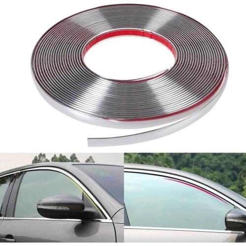 6/15/18/22mm Universal Car Chrome Styling Decoration Moulding Trim Strip Water-resistant High Stickiness Bumper Decal