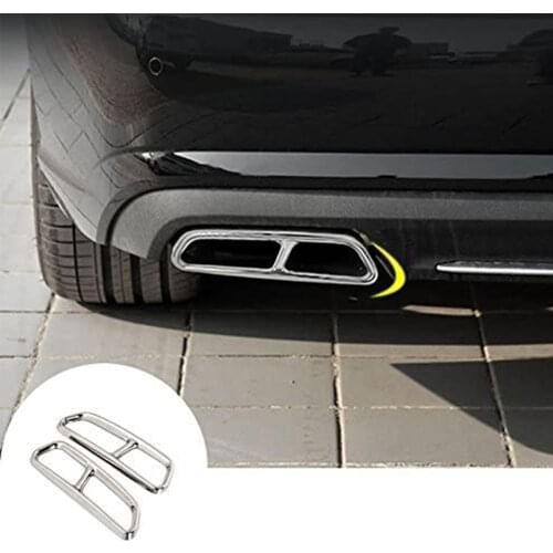 Suitable for Audi A6 S6 2015-2018 stainless steel silver rear exhaust muffler tail pipe cover