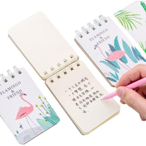 1pcs/lot Cute Creative flamingo series Small Coil Diary Kawaii Mini Notebook Cartoon Note Book Small School Supplies