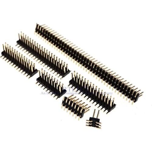 100 pcs 0.050" 1.27 mm Male Pin PCB Header 6 8 10 12 14 16 20 24 26 30 40 50 60 80 100 Pin Surface Mount SMT Straight Dual Row