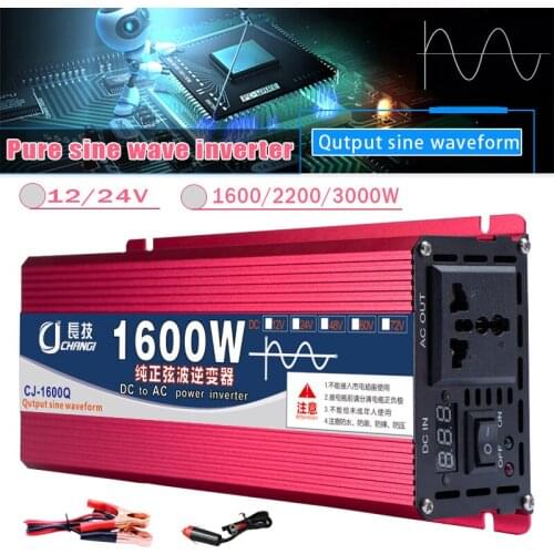1600W 2200W 3000Winverter 12v 220v Pure Sine Wave DC12V/24V To AC 220V 50HZ Power Converter Booster For Household Car Inverter