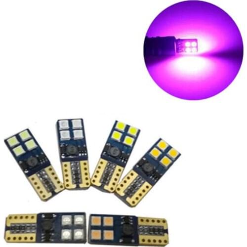 20Pcs Purple T10 3030 8SMD 194 168 2825 W5W LED Canbus Error Free Car Bulbs For Clearance Lamps License Plate Light 12V 24V