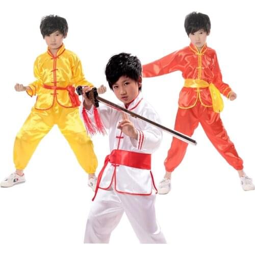 3 Color Kids Kung Fu Uniforms for Performance Boy Wushu Dance Costume Tai Chi Suits Martial Arts Clothing Chinese Folk Costume