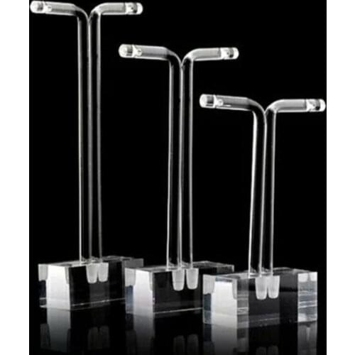 3 Pieces T-bar Acrylic Jewelry Stand Case Jewelry Organizer for Ear Studs