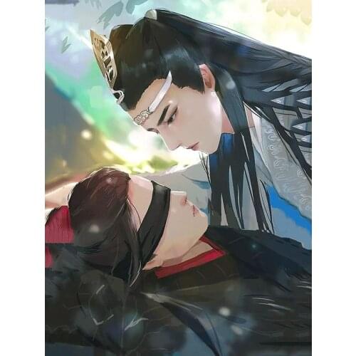 5D DIY Diamond Painting Mo Dao Zu Shi Anime Full Drill Diamond Mosaic Cartoon Wei Wuxian Lan Wangji Cross Stitch Set Home Decor