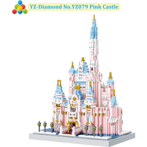 YZ Diamond Blocks Famous Anime Building Model Castle Paradise Micro Mini Pink Building Blocks Set 4888Pcs Brick Toys For Kids