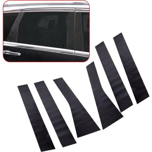 Car Carbon Fiber Style Window Pillar Post Sticker Trim fit for Jeep Cherokee 2014 2015 2016 2017 2018 2019 2020
