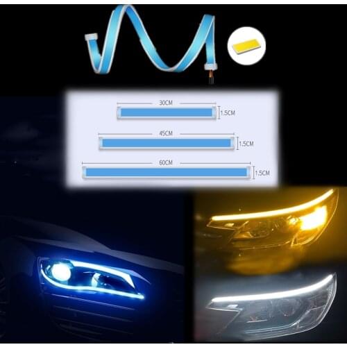 New Hot 3-in-1 Car Accessories Day Time Running Strip LED Turning Signal Universal Soft Tube Headlight Strip Wholesale CSV