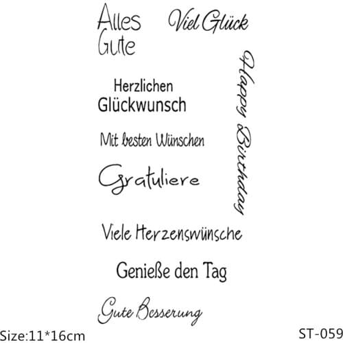 AZSG Germa Heartfelt Wishes/Blessings Clear Stamps/Seals For DIY Scrapbooking/Card Making/Album Decorative Silicone Stamp Craft