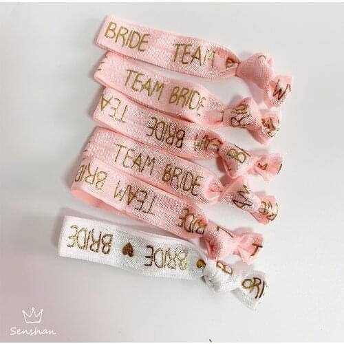 Team Bride Bridesmaid Wristband Bracelet Bride To Be Hand Band Head Rope Hair Bachelorette Hen Party Decoration