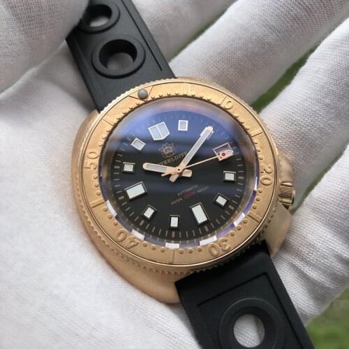 Steeldive Diver Mens Watches Automatic Watch Men Day and Date Bronze Mechanical Sport Swim Watch For Men 200m Waterproof 2021