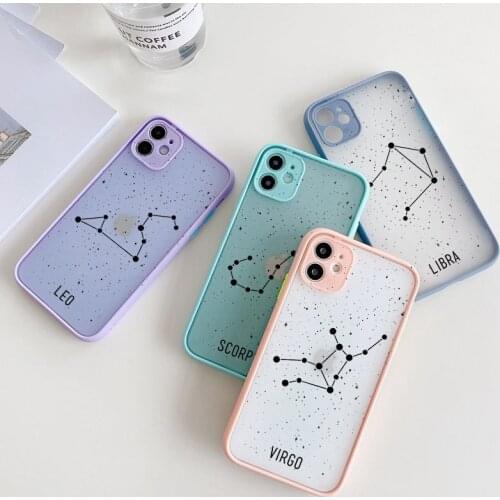 Twelve Constellations Phone Cases For iPhone 11 12 Pro Max Mini X XR XS Max Case For iPhone 8 6s 7 Plus SE 2020 Hard Back Cover