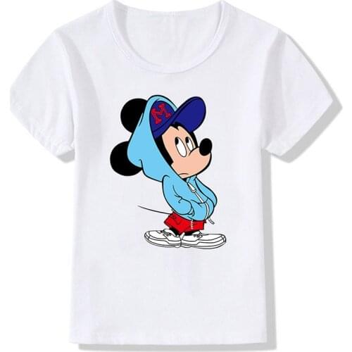 Disney Children T-Shirt Micky Mouse Donald Duck Printing Tshirt Cartoon Casual Kids Clothes Summer T Shirt for Girls Boys