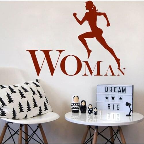 Home Decoraton Wall Stickers Woman Fitness Gym Office Inspiration Strong Art Decals Vinyl Home LX384