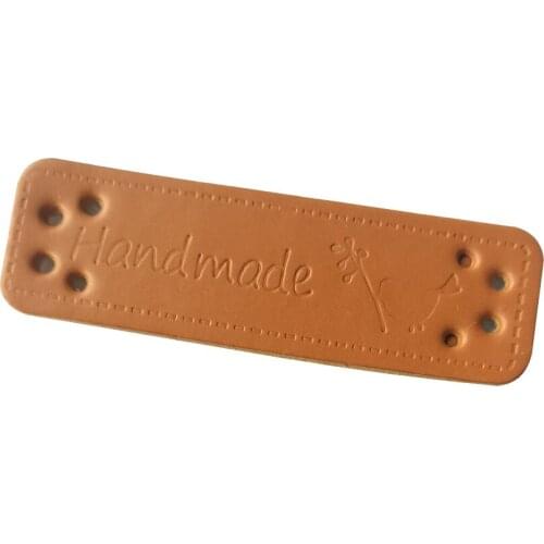 Bird Logo Sewing Labels for Clothes Handmade Clothing Label for Jeans Hand Made Pu Leather Tags for Scraft 16 Options