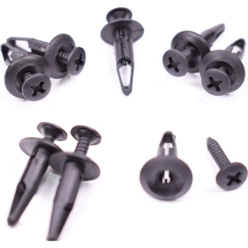 10Pcs 6.3mm Hole Car Front and Back Fender Retainer Fastener Rivets Clip For Chrysler Ford Focus SMAX Mondeo Fiesta CHIA-X