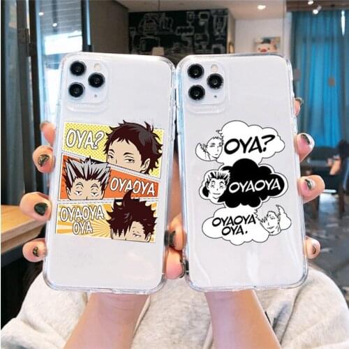 JAMULAR Japan Anime Haikyuu Oya Transparent Phone Case For iPhone 11 Pro 12 XS MAX 7 XR X SE 20 8Plus Soft Silicone Cover Fundas