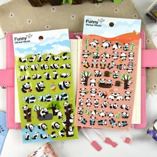 Korea Brand Funny China Panda Design Scrapbooking 3D Foam Puffy Sticker For DIY Stationery Diary Mobile Cups Decoration