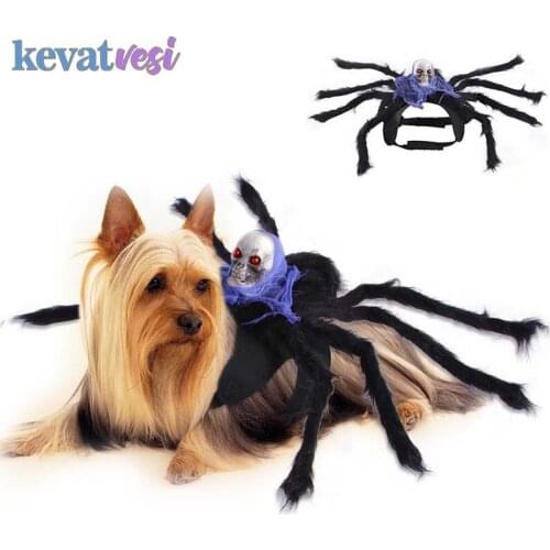Halloween Pet Costumes Funny Spider Skull Pet Chest Back Chihuahua Small Dogs Cat Dress Up Cosplay Cat Clothing Pet Accessories