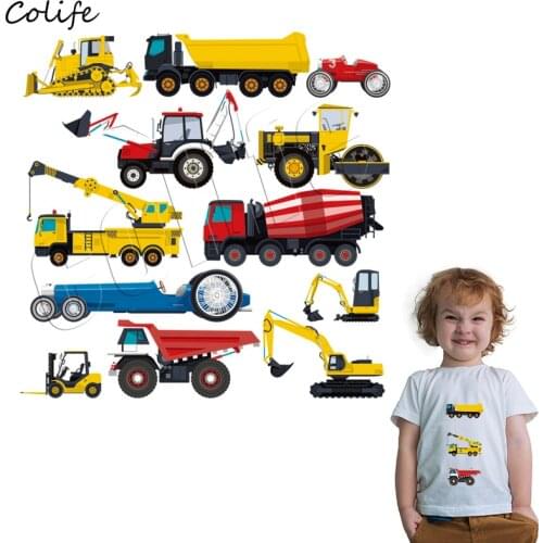 Many Cars Patches Iron On Transfers For Children Clothing Patch One Set Stickers Diy Clothes T-shirt A-level Washable