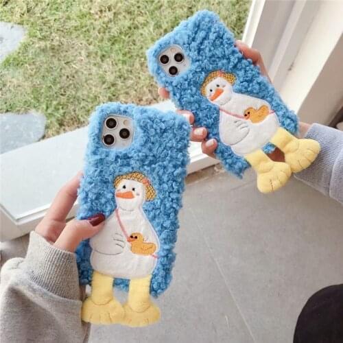 3D Duck Plush Case For LG Stylo 6 G6 G5 Q6 Q7 Q60 V20 V30 V40 V50 V60 K61 K51 G8X G8 G7 Thinq G9 Plus Soft Silicone Cover Fundas