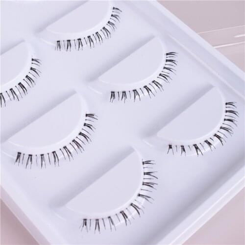 NEW 5pairs under lashes super soft clear band bottom false eyelash transparent stalk faux mink mellow lower lashes