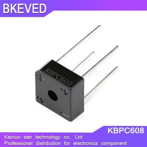 10PCS KBPC608 KBPC-608 6A 800V Single Phases Diode 4pin bridge rectifier new and original IC