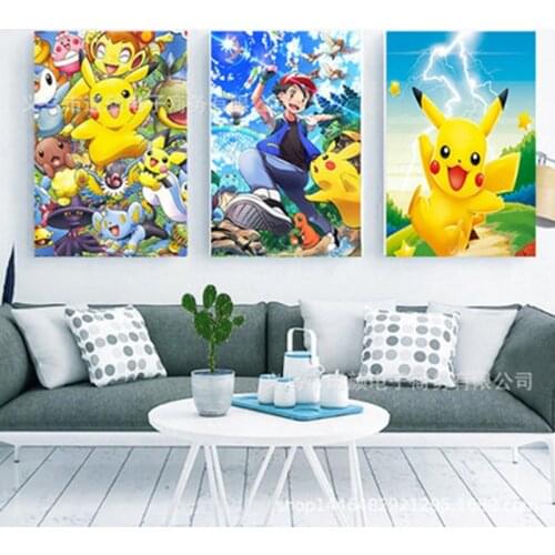 Pokemon DIY Anime 5D Diamond Painting Home Decorations Pikachu Cartoons Figure Pattern Embroidery Masonry Crystal Cross Stitch