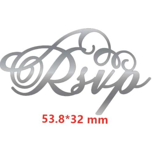 Rsvp Words Metal Cutting Dies DIY Scrapbooking Embossing Paper Cards Making Crafts Supplies New 2019 Diecut