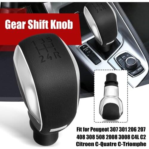 5 Speed Matte Gear Shift Knob For Peugeot 306 307 301 206 207 408 308 508 2008 C4L C2 For Citroen C-Quatre C-Triomphe Elysee