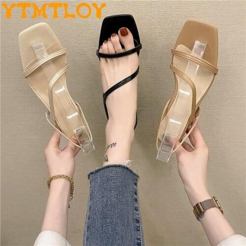 Sandals women 2021 new summer fashion outer wear Roman mid-heeled shoes student fairy wild thick-heeled word belt womens shoes