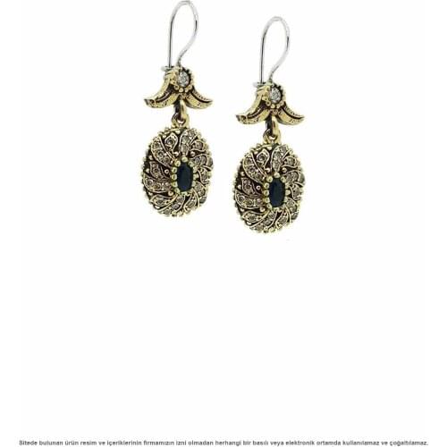 Silver Sapphire Cubic Zirconia Authentic Womens Earrings