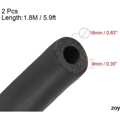 2PCS Foam Hose 5/8" x3/8" Air Conditioner Heat Insulation Pipe Black 6 Foot Long