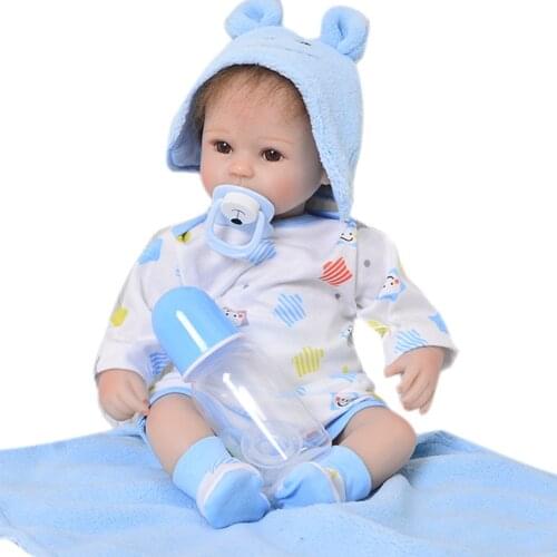 Silicone Reborn Dolls Toys real Alive baby newborn Doll blue star clothing set bebe reborn menino de silicone