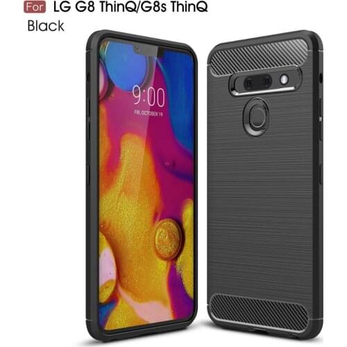 TPU Super Luxury case for LG G8s ThinQ case Soft Anti-Fall Silicone Carbon Fiber Phone Cover For LG Q60 Q70 K50 K20 G7 V40 V50