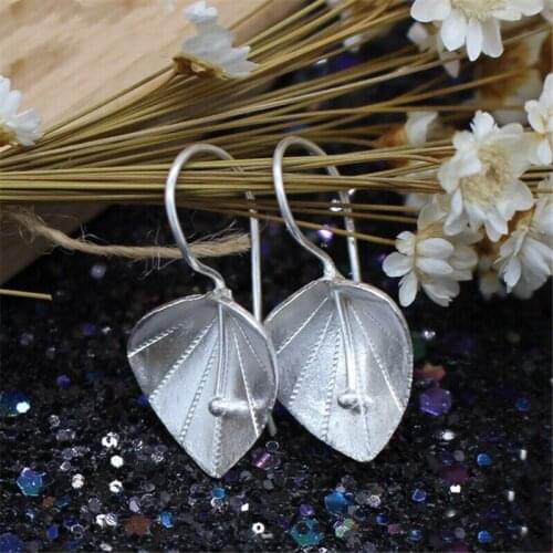 925-sterling-silver Flowers Drop Earrings For Women Elegant Lady Prevent Allergy Silver 925 Earrings Fashion Jewelry