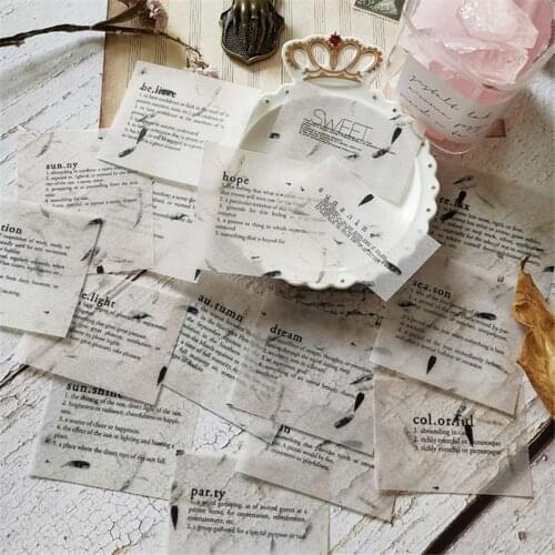 128 Pcs Retro English Letter Sulfuric Acid Paper Material Decorative Stickers Diy Diary Scrapbooking Stationery Journal Stickers