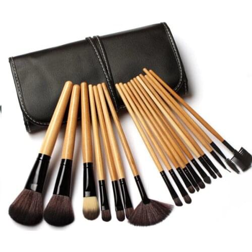 18pcs Makeup Brushes Set Professional Cosmetics Eyebrow Foundation Shadows Kabuki Make Up Beauty Tools Kits + Pouch Bag