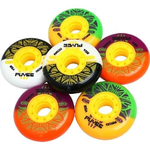 2 Colors Mixed Skating Wheel for Slalom FSK Skates Patins, 85A Skates wheels 80mm 76mm 72mm