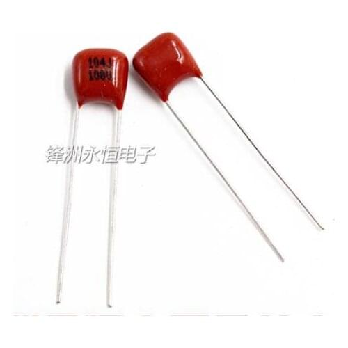 20PCS 100V104J Pitch 5mm 100NF 0.1UF 100V 104 CBB Polypropylene film capacitor