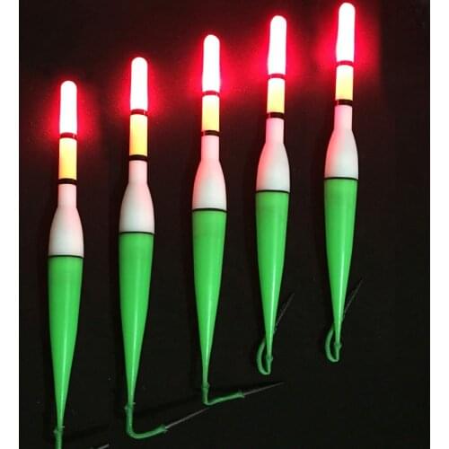 5pcs Buoy LED Electric Buoy Light + Battery Deep Water Buoy Fishing Tackle Float with Electronic Fishing Gear Fishing Light