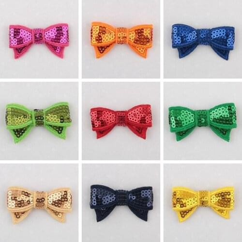 50pcs/lot Fashion Sequins Bow for Girls Headbands Hairpins Photography Props Bow DIY Materials Hair Accessories for Woman